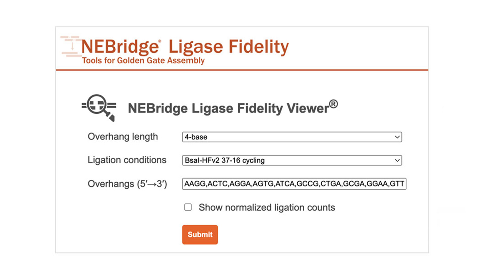 Image of the NEBridge Ligase Fidelity Tool